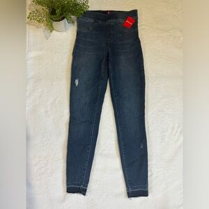 SPANX ANKLE SKINNY Distressed Blue pull-on Jeans Jeggings-#20203R Size SP